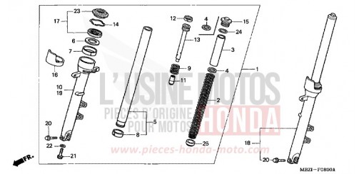 FRONT FORK (CB600F2/F22/3/4) CB600F22 de 2002